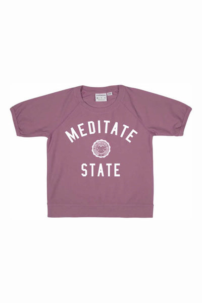 Rxmance Unisex Faded-Rose Meditate-State Loose-Knit Short-Sleeve Tee