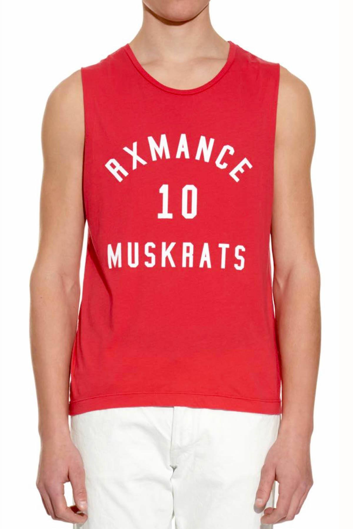 Rxmance Unisex Fire Red Muskrats Muscle Tee