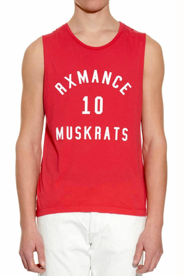 Rxmance Unisex Fire Red Muskrats Muscle Tee