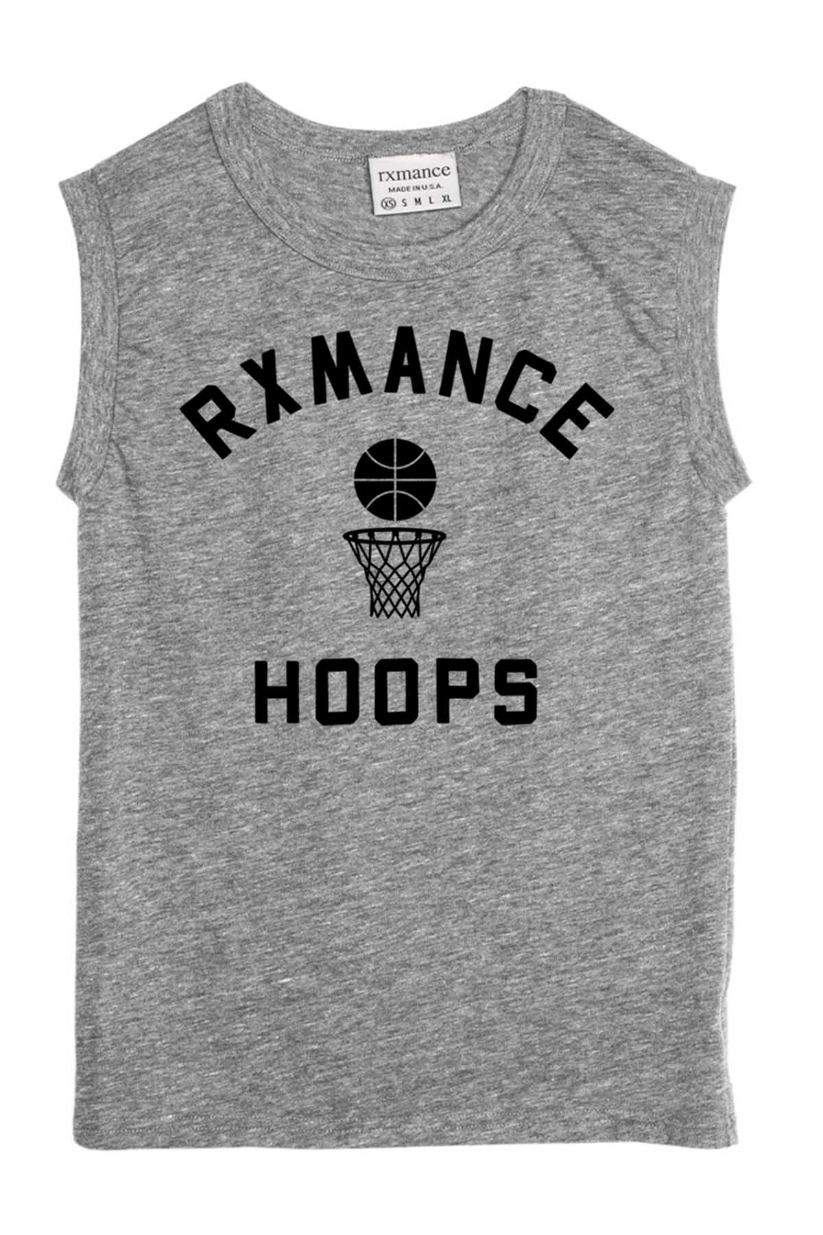 Rxmance Unisex Grey Hoops Muscle T