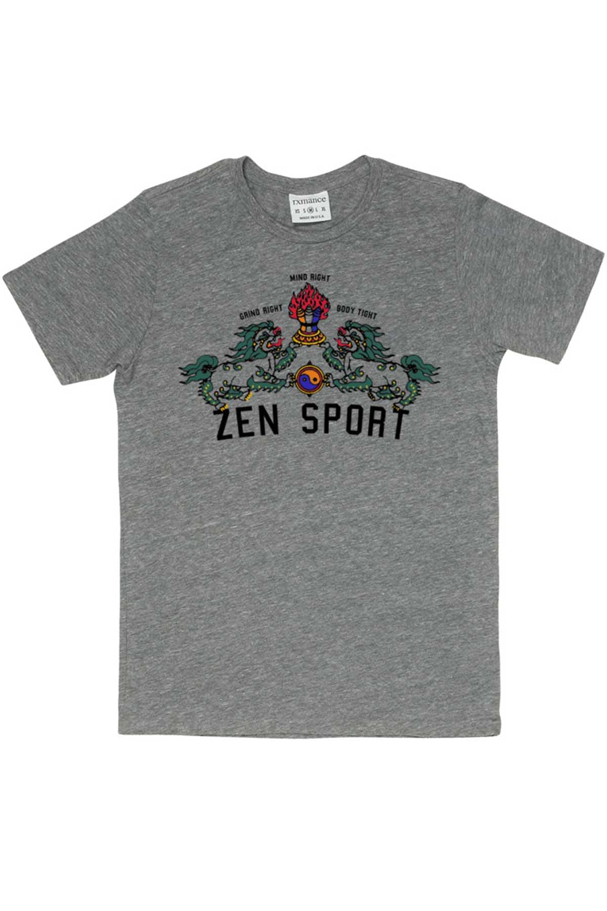 Rxmance Unisex Grey Zen Sport Crew Tee