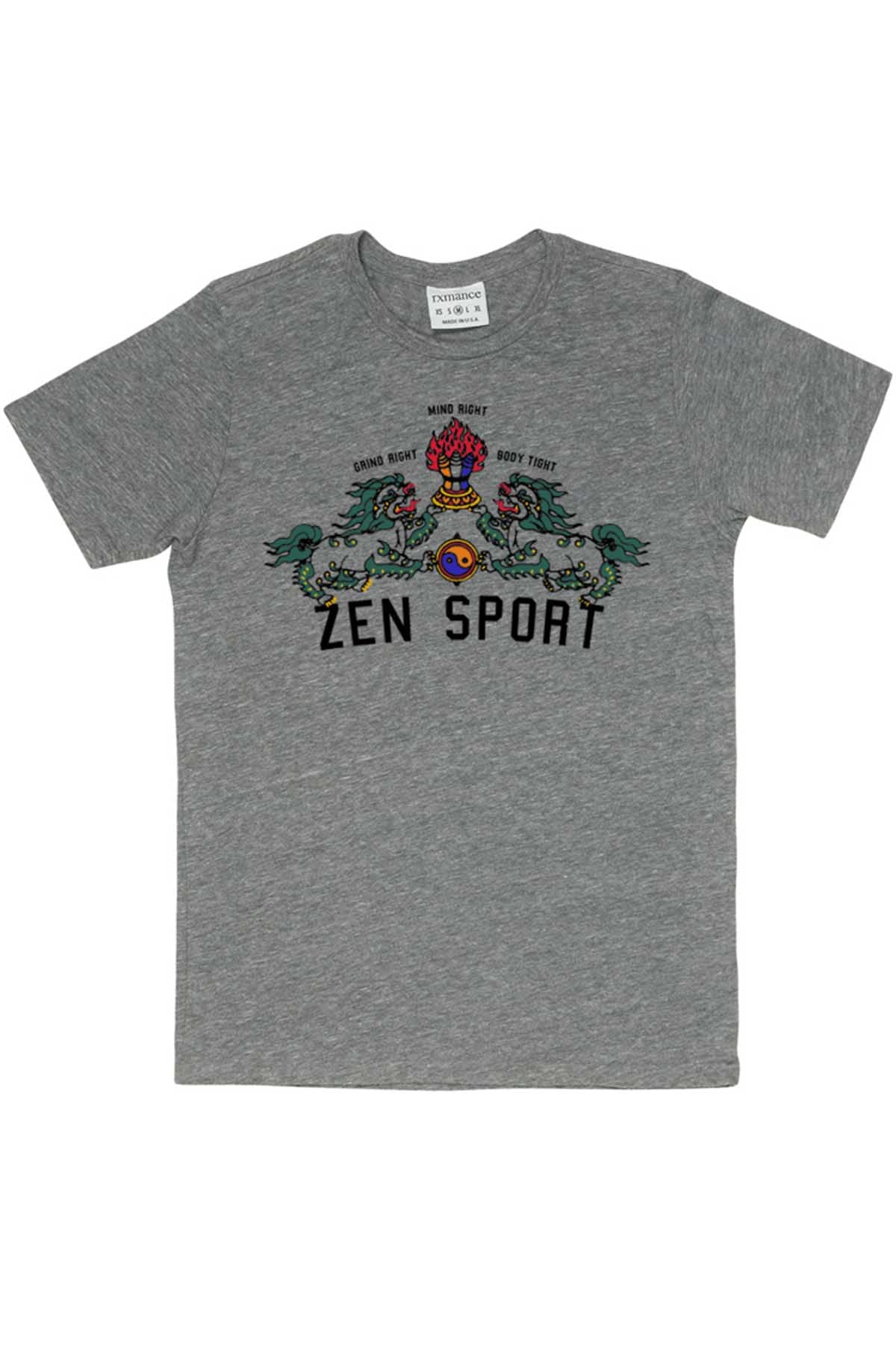 Rxmance Unisex Grey Zen Sport Crew Tee