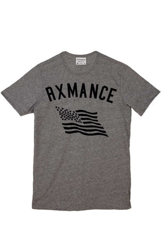 Rxmance Unisex Heather Grey 'Flowing Flag' Tee