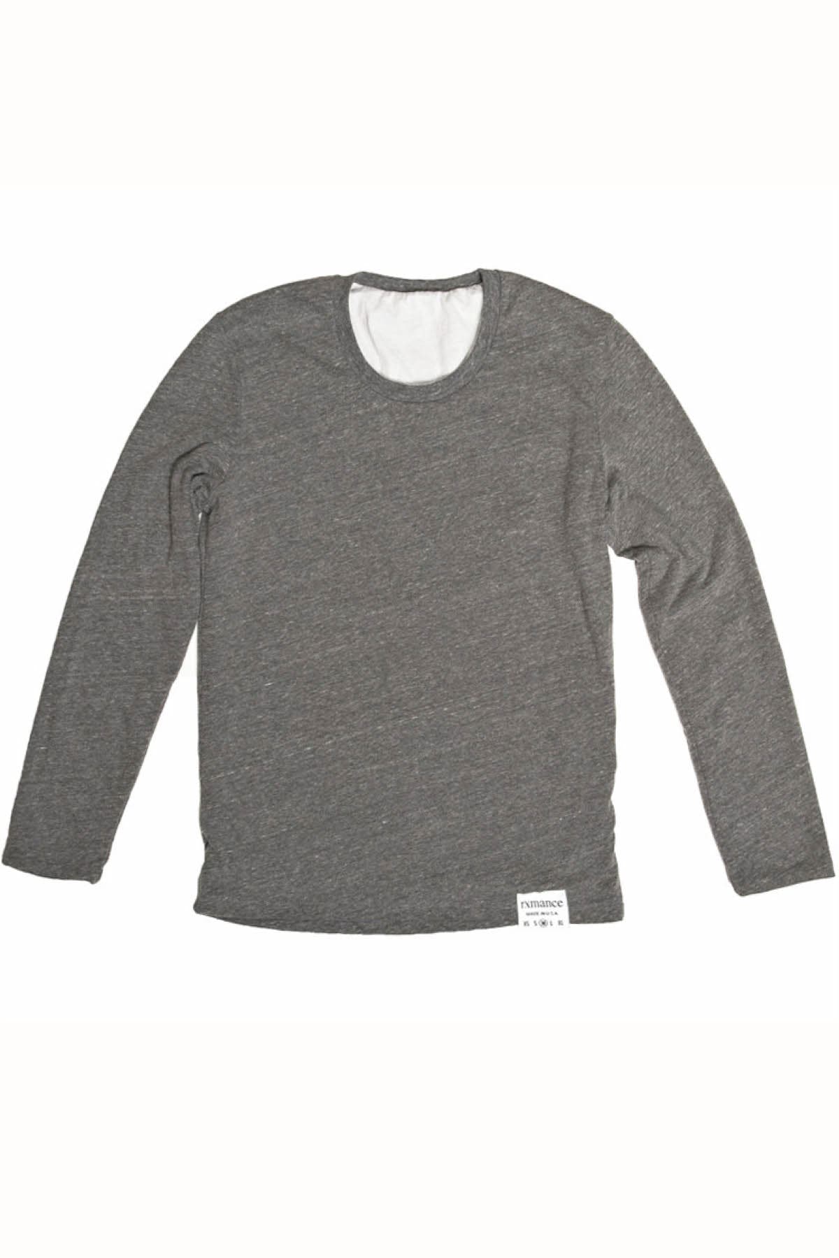 Rxmance Unisex Heather Grey Reversible Long Sleeve Tee