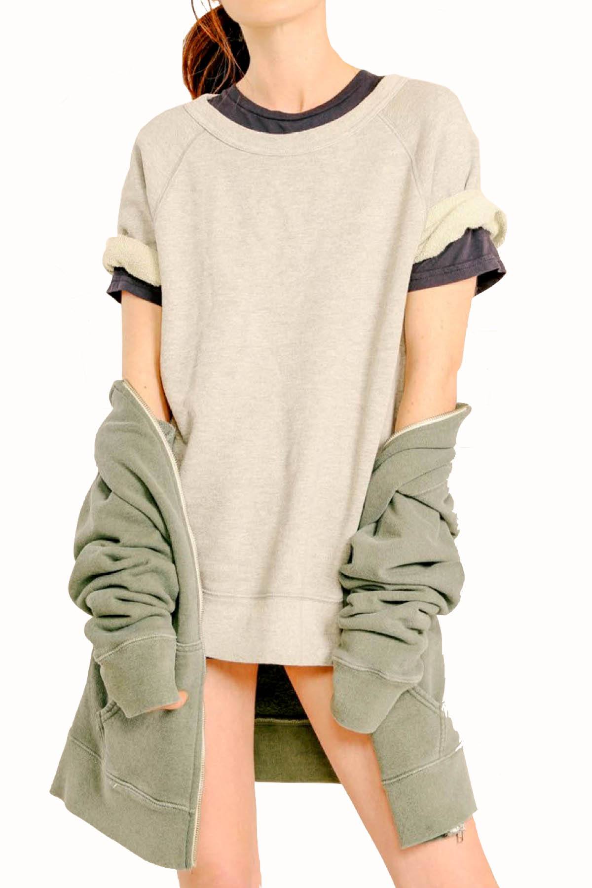 Rxmance Unisex Heather Grey Short Sleeve Sweatshirt