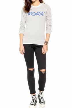 Rxmance Unisex Oatmeal 'Peace' Sweatshirt thumbnail 4