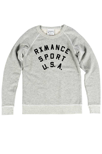 Rxmance Unisex Oatmeal Sport Crew Neck Sweatshirt