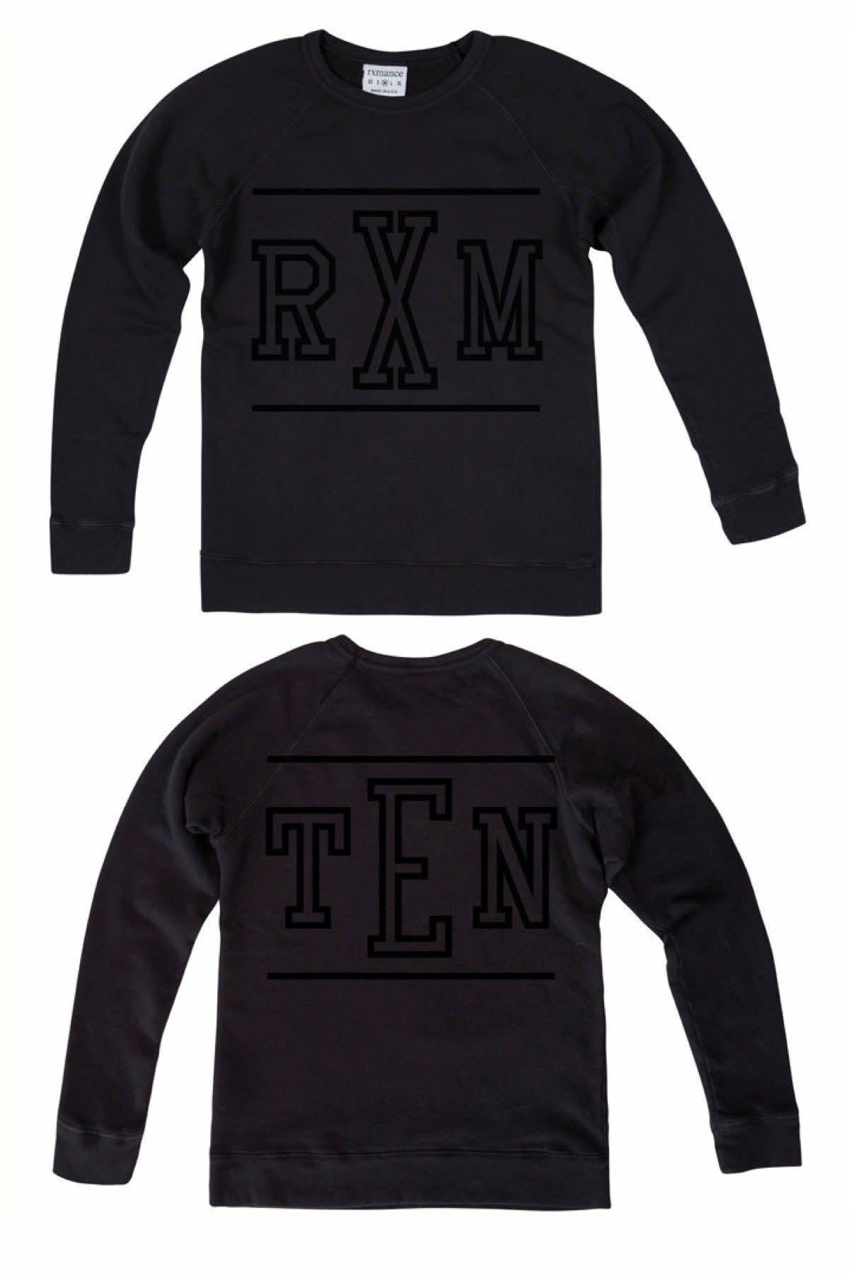 Rxmance Unisex Phantom Black RXM Ten Crew Sweatshirt