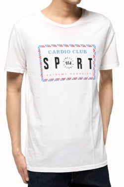 Rxmance Unisex White Cardio Club Crew Tee thumbnail 1