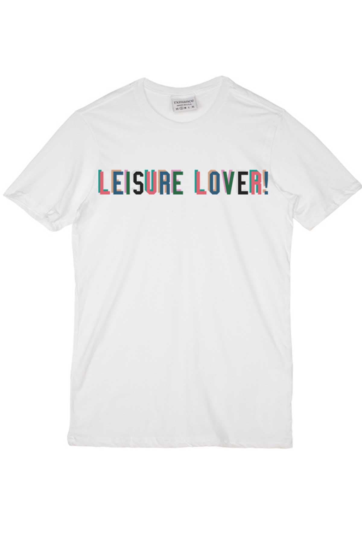 Rxmance Unisex White Leisure Lover Crew T