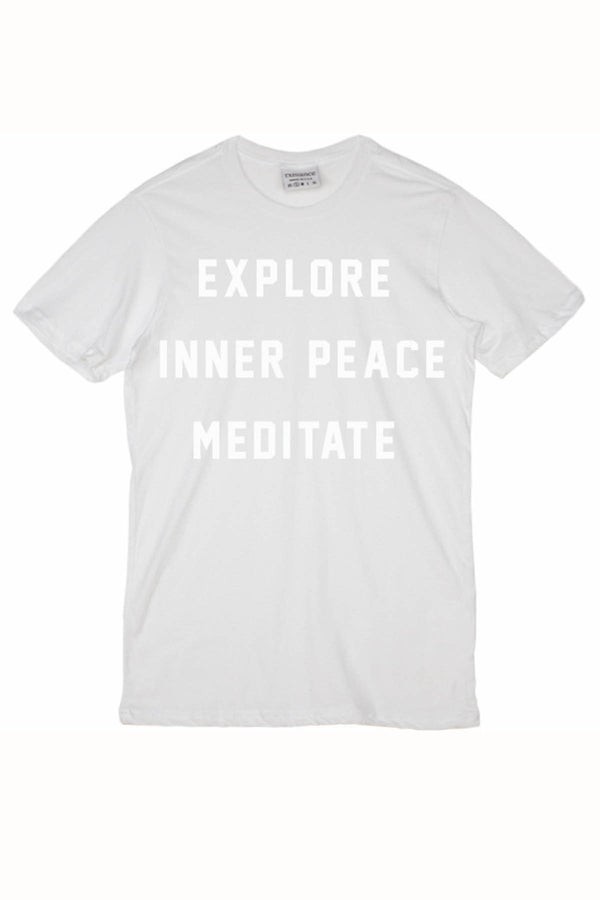Rxmance Unisex White 'Meditate' Tee
