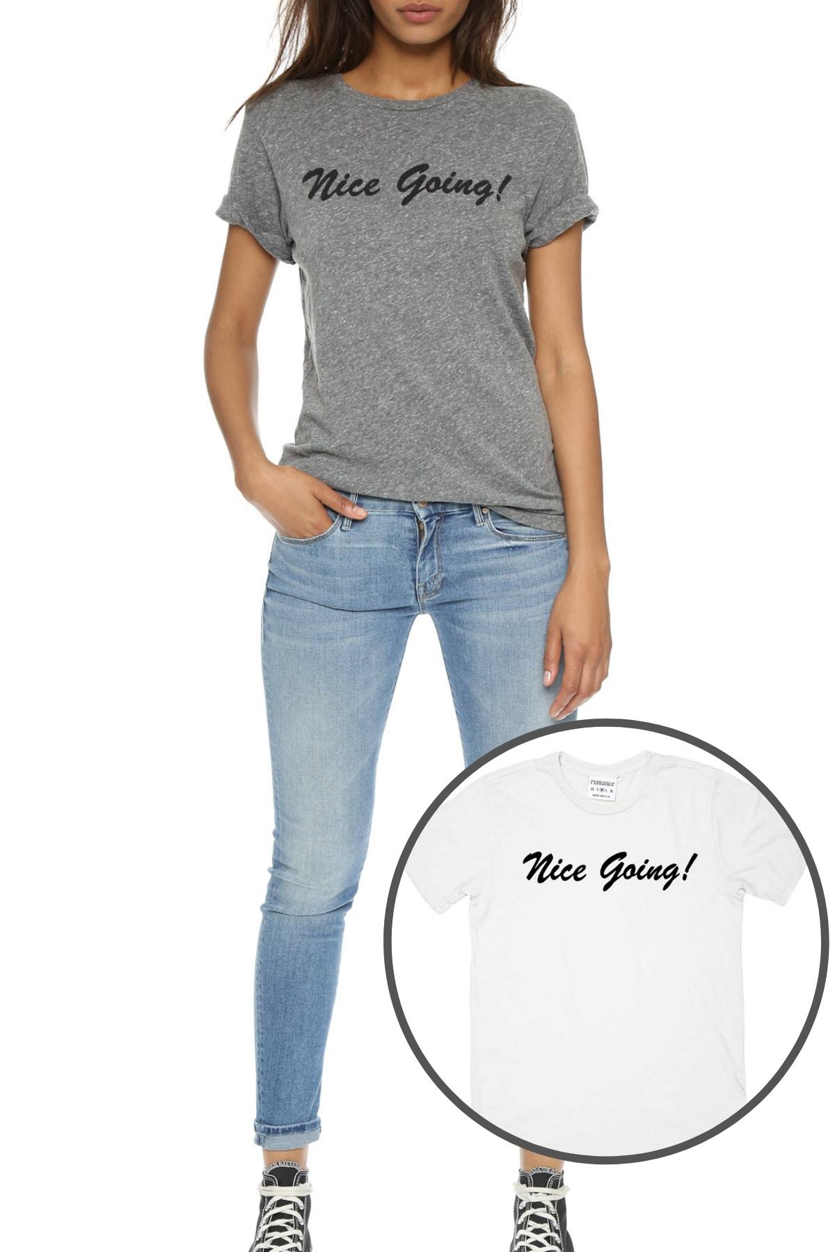 Rxmance Unisex White 'Nice Going' Tee
