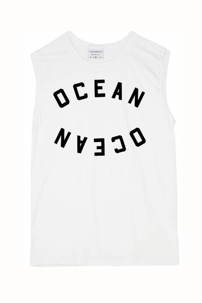 Rxmance Unisex White Ocean Muscle T