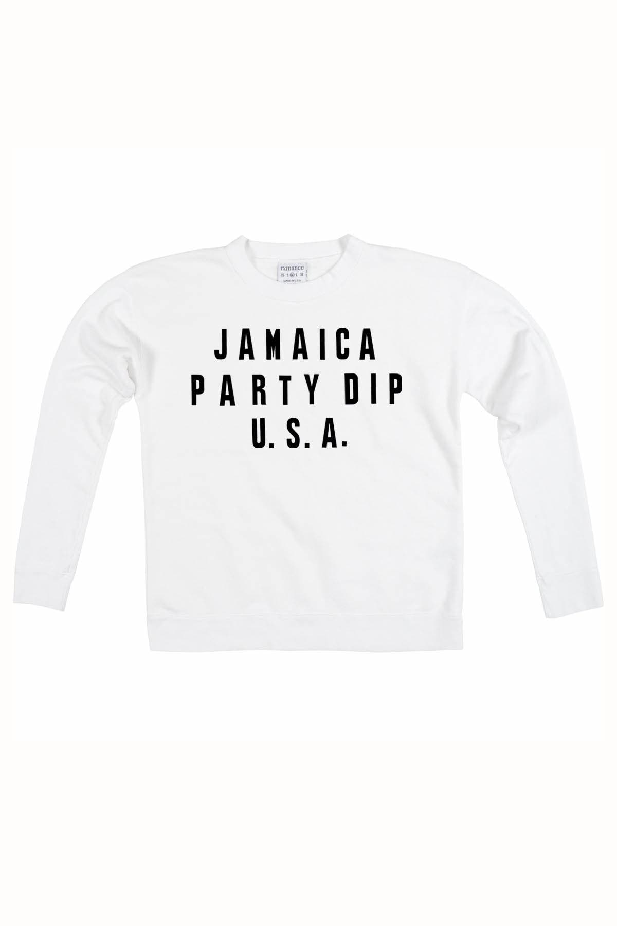 Rxmance Unisex White Party Dip French Terry Sweatshirt