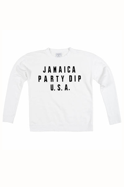 Rxmance Unisex White Party Dip French Terry Sweatshirt