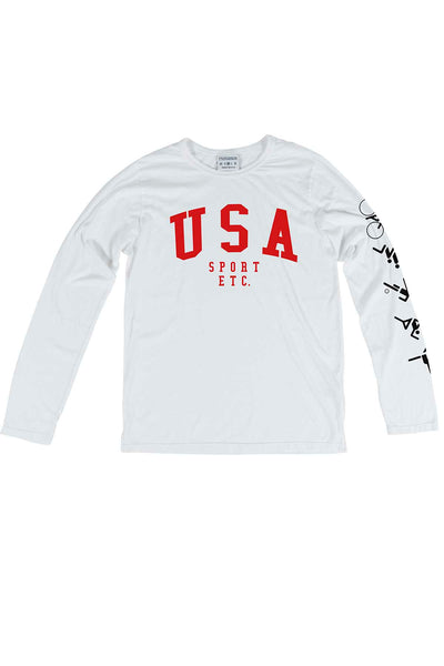 Rxmance Unisex White USA Long Sleeve Tee