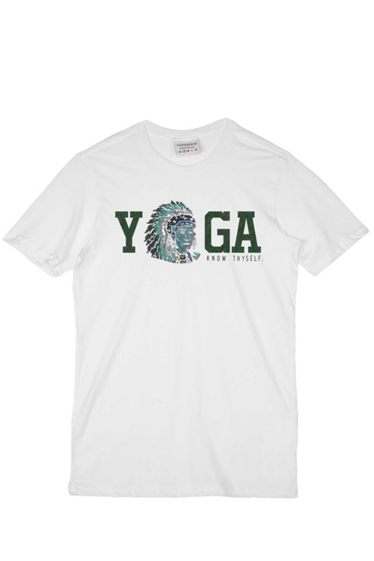 Rxmance Unisex White Yoga Crew Tee