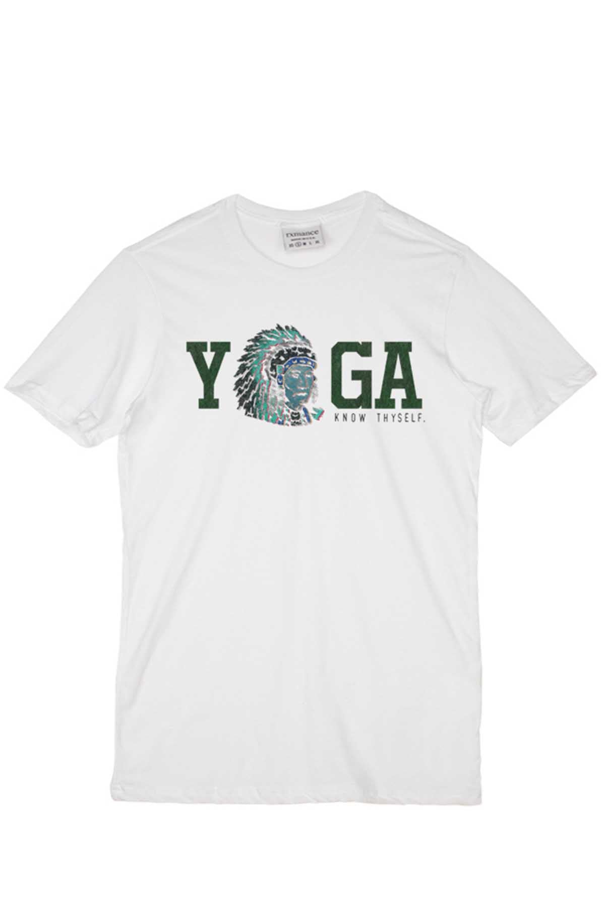 Rxmance Unisex White Yoga Crew Tee