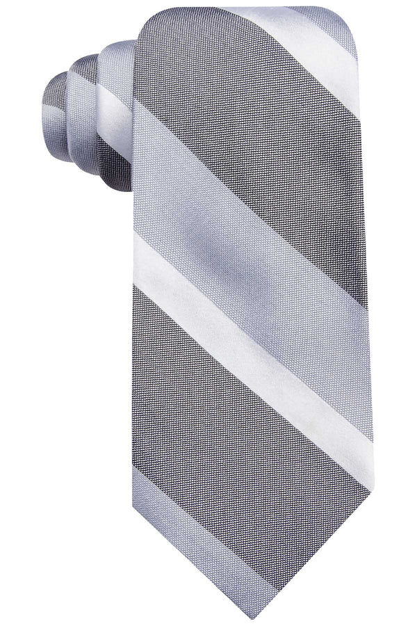 Ryan Seacrest Distinction Grey Florence Wide Stripe Slim Tie