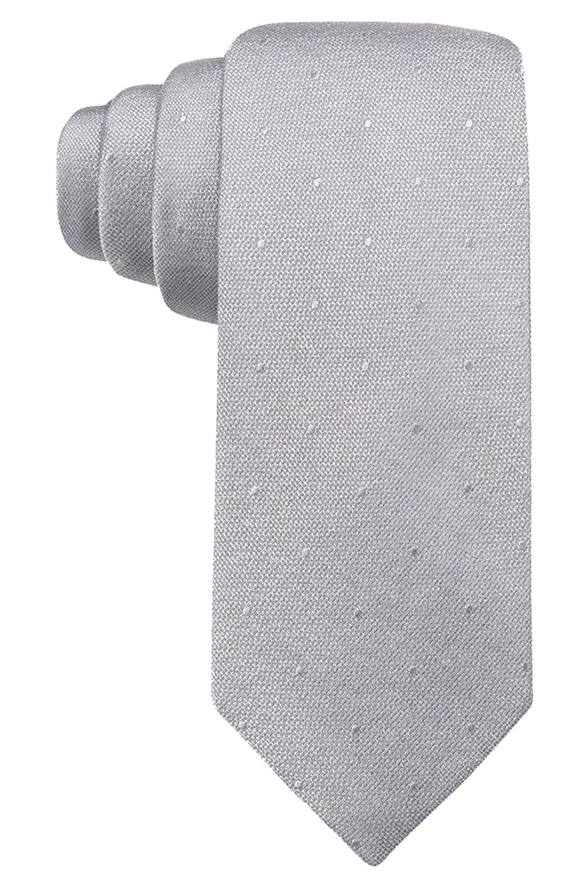 Ryan Seacrest Distinction Grey Napa-Tonal-Dot Slim Tie