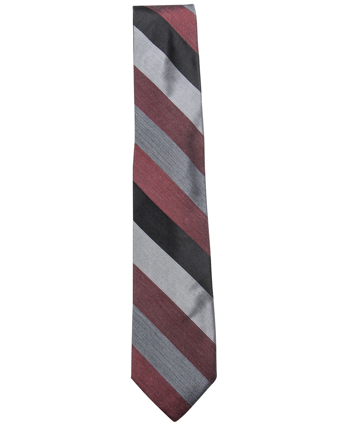 Ryan Seacrest Distinction ™ Audio Melange Stripe Tie Charcoal/Red