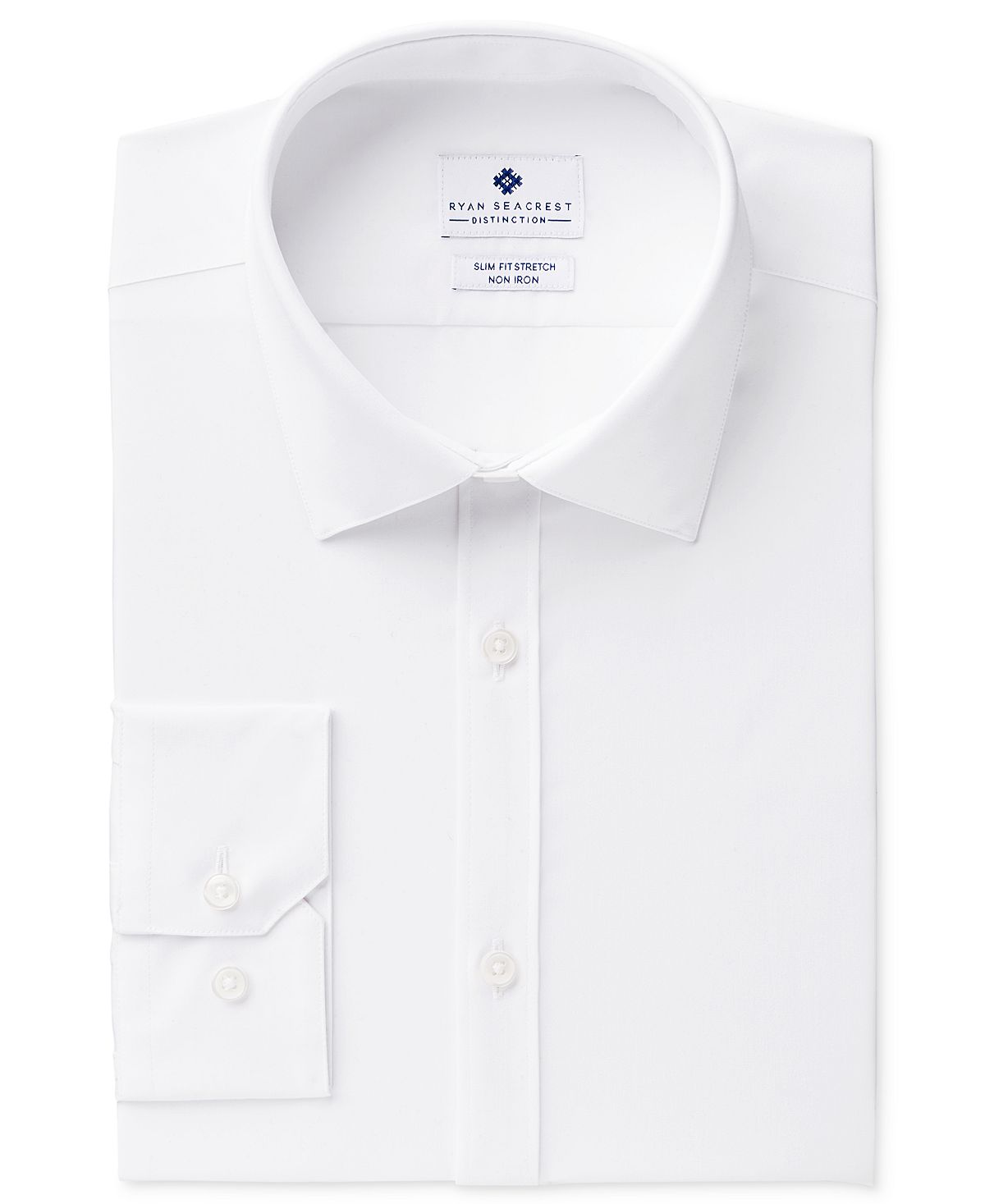 Ryan Seacrest Distinction ™ Ultimate Slim-fit Non-iron Performance White Dress Shirt White Popplin