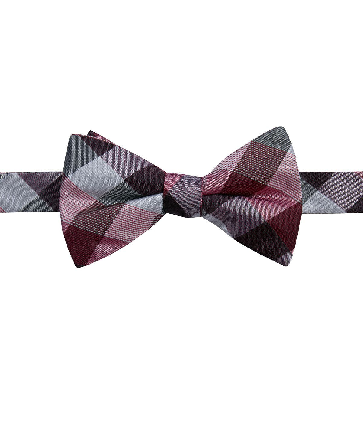 Ryan Seacrest Distinction ™ Weho Check Pre-tied Silk Bow Tie Wine