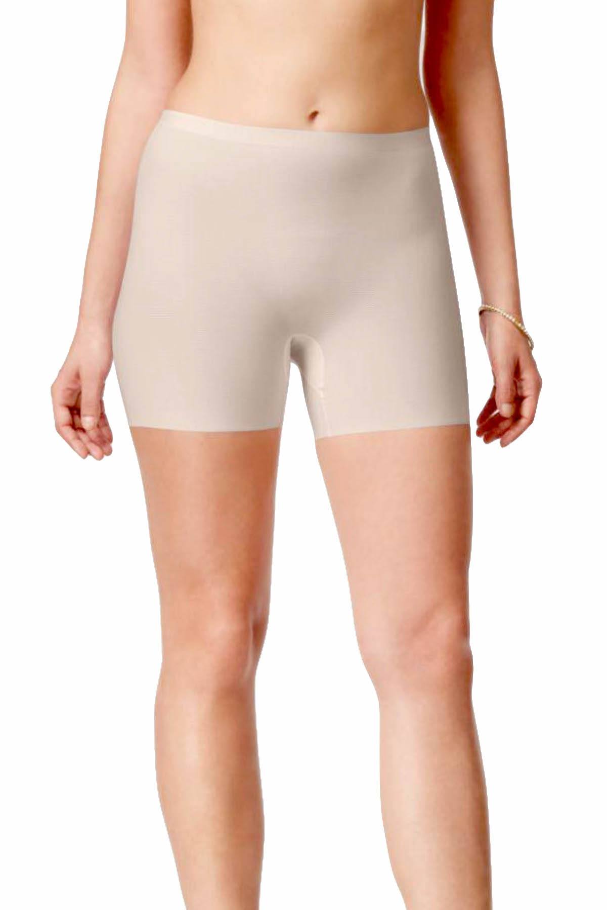 SPANX Nude/Taupe-Grey Light-Control Perforated Girl Short