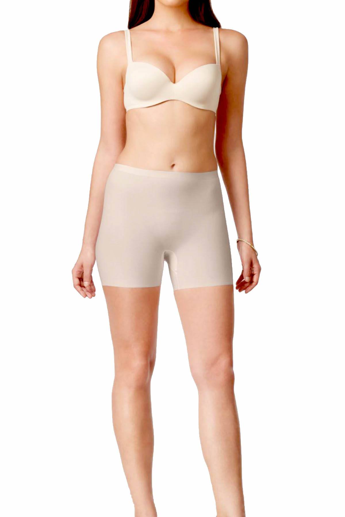 SPANX Nude/Taupe-Grey Light-Control Perforated Girl Short
