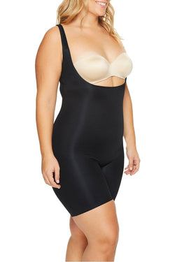 SPANX PLUS Black Power Conceal-Her Open-Bust Mid-Thigh Bodysuit thumbnail 4
