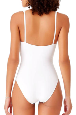 STUDIO Anne Cole White/Multi Yes-I-Cannes Graphic One-Piece Swimsuit thumbnail 3