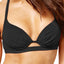 SUNDAZED Scarlet Underwire Bra Sized PushUp Bikini Top in Black