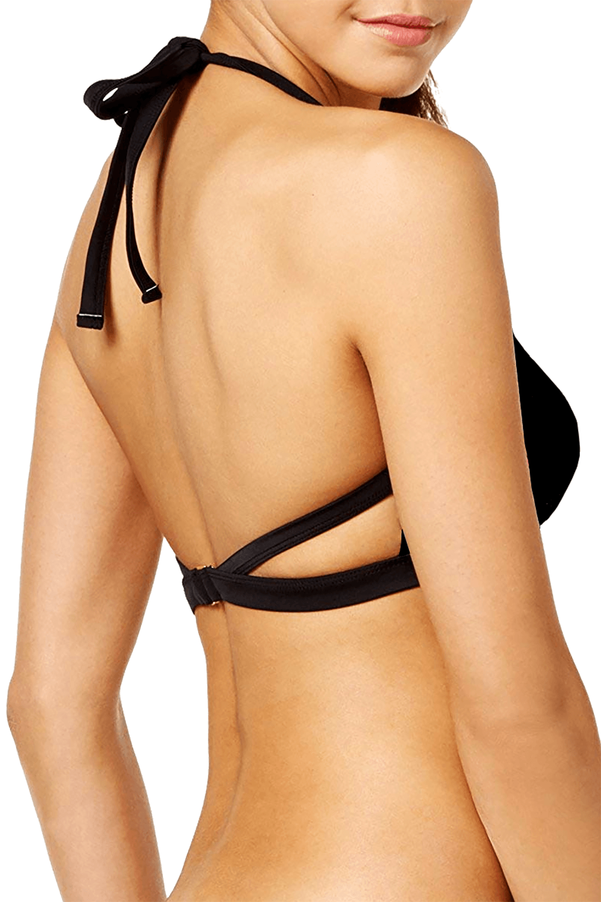 SUNDAZED Scarlet Underwire Bra Sized PushUp Bikini Top in Black