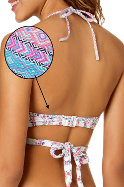 SUNDAZED Simone Bra Sized Underwire Wrap Bikini Top in Truly Tribal thumbnail 3