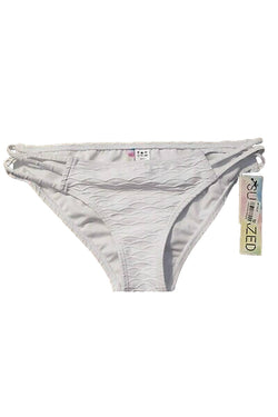 SUNDAZED White Textured Stunner Strappy Hipster Bikini Bottom thumbnail 2