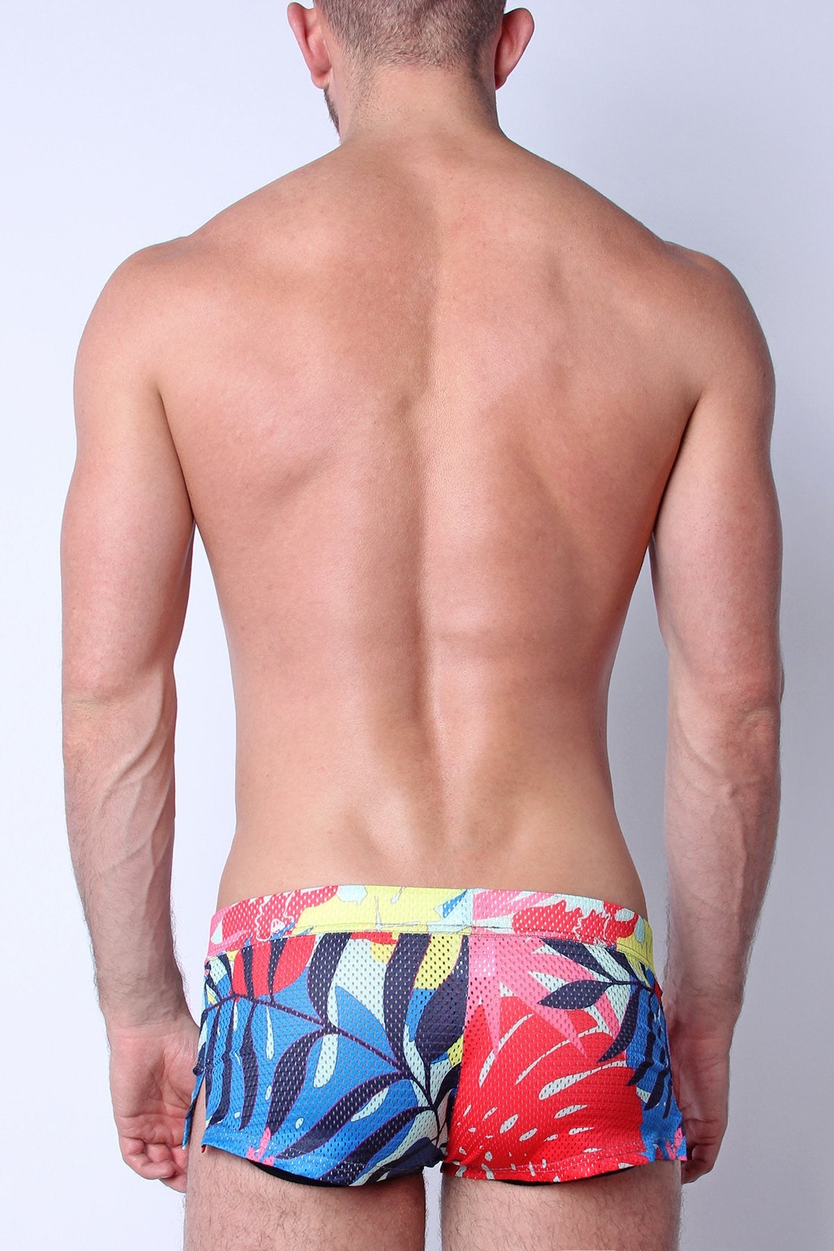 Safari Swim Short with Jockstrap Palm Pink