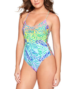 Salt + Cove Salt + Cove Juniors Cut-out One-piece Swimsuit Tropical Punch thumbnail 1