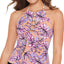 Salt + Cove Salt + Cove Juniors' Printed High-neck Cutout Tankini Top Lilac Multi