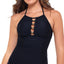 Salt + Cove Salt + Cove Juniors' Ribbed Halter Tankini Top Black