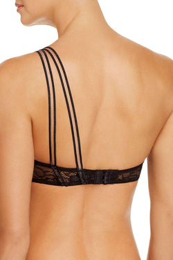 Sam Edelman Black Asymmetric Lace Bandeau Bralette thumbnail 3