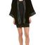 Sam Edelman Black/Navy Velvet Smoking Jacket/Wrap