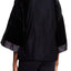 Sam Edelman Black/Navy Velvet Smoking Jacket/Wrap