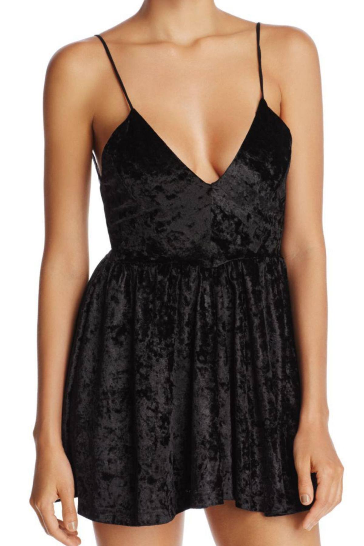 Sam Edelman Black Velvet Slip Romper
