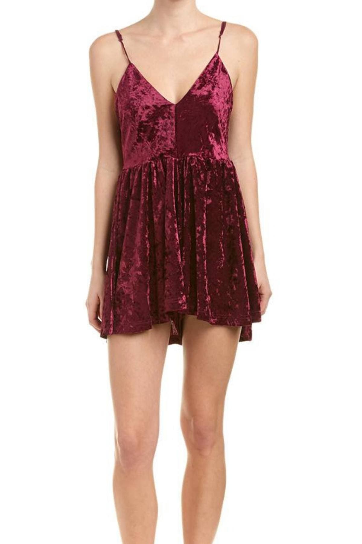 Sam Edelman Burgundy Velvet Slip Romper