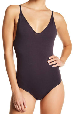 Sam Edelman Charcoal Strappy-Back Bodysuit thumbnail 1
