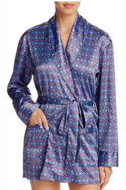 Sam Edelman Navy/Burgundy Smoking Jacket Robe thumbnail 1