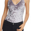 Sam Edelman Silver Crushed-Velvet Bodysuit