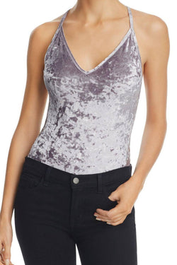 Sam Edelman Silver Crushed-Velvet Bodysuit thumbnail 2