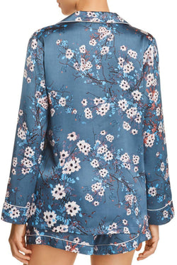 Sam Edelman Spring-Blue-Floral 2-Pc Satin PJ Set thumbnail 2