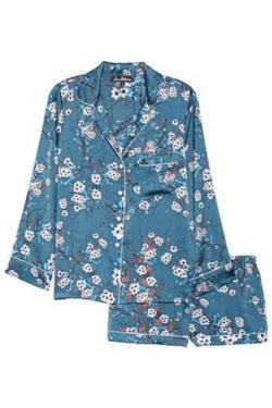 Sam Edelman Spring-Blue-Floral 2-Pc Satin PJ Set thumbnail 4